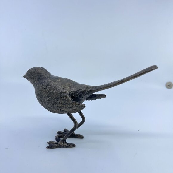 cast iron bird figurine pair with bronze patina rustic - Picture 10 of 11